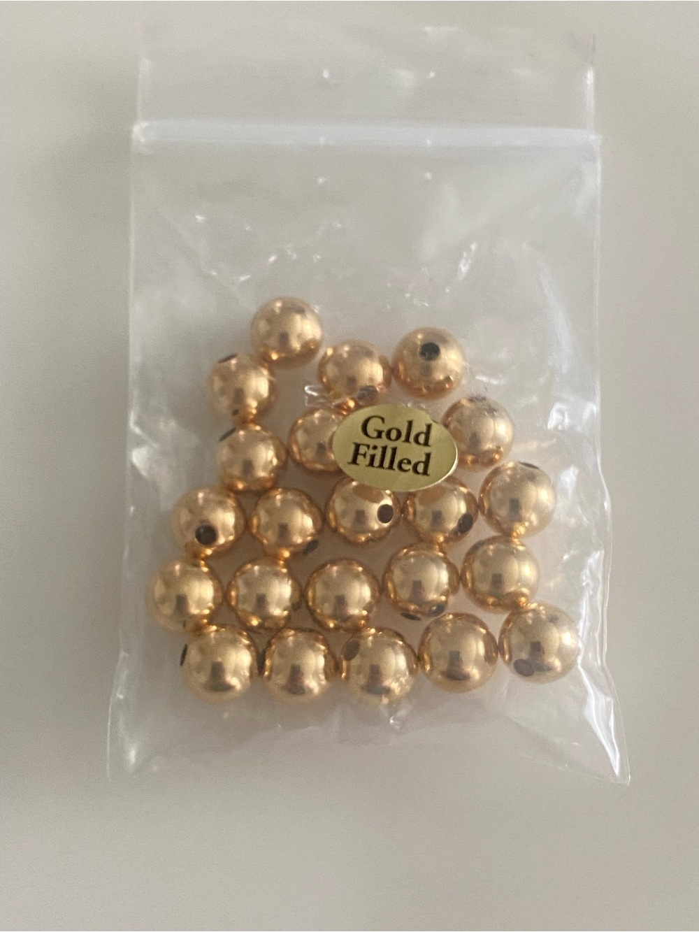 23 Gold-Filled Round Beads - Shiny Gold Bead Pack